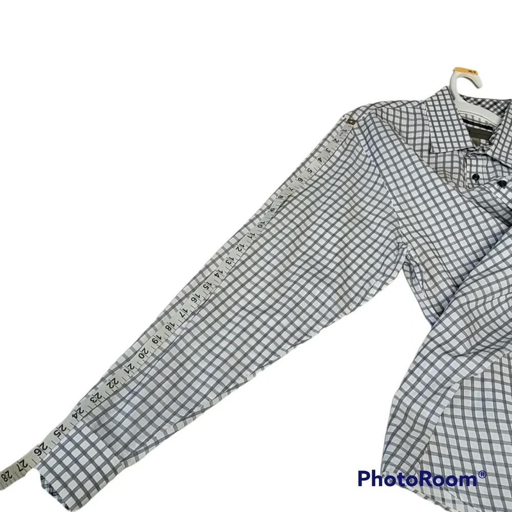 JBH By Jhane Barnes Slim Fit Check Long Sleeve Button Down Collar Shirt Large‎